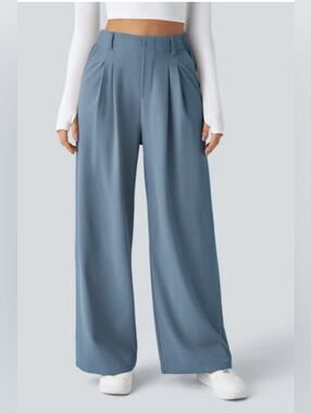 HALARA Flex High Waisted Pocket Wide Leg Waffle Work Pants Size XS Regular